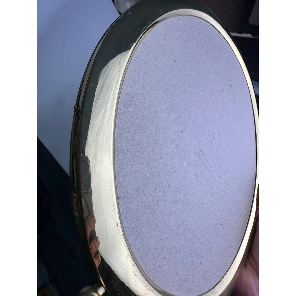 Vintage Solid Brass Oval Picture Frames Set of 2 Tabletop Standing Decor